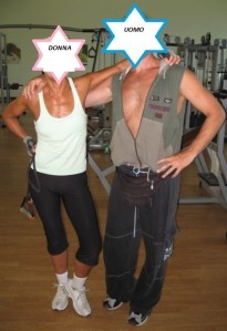 Io, la prugna secca, e Davide il mio personal trainer, nemmeno un po' gonfiato